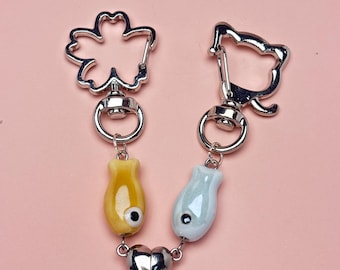 Magnetische sleutelhangers visbedel Bijpassend paar cadeau Symbool van verbinding
