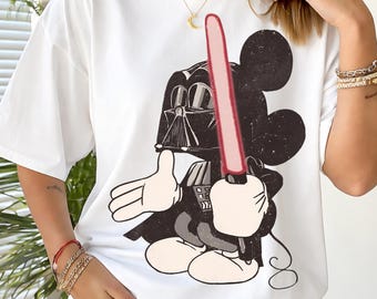 Retro Mickey Star Wars PNG, Vintage Disney PNG, Clipart Dartha Vadera, Myszka Miki PNG, Rodzinna wycieczka Disneya, Natychmiastowe pobieranie