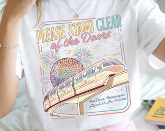 Cytat Retro Monorail PNG, Proszę stać prosto, Drzwi PNG, Wycieczka do Disneyworld Magic Kingdom, Natychmiastowe pobranie