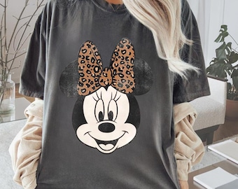 Vintage Disney Minnie Mouse Leopard Bow Portrait png, Myszka Miki i Przyjaciele Matching png, Disneyland Family Vacation Holiday 20Trip26 png