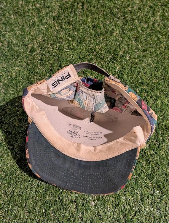Vintage Ping Pattern Strapback Hat - Made in USA - image 4