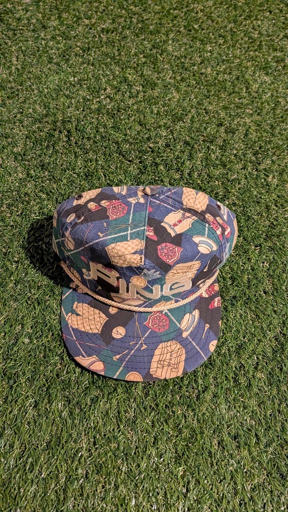 Vintage Ping Pattern Strapback Hat - Made in USA - image 2