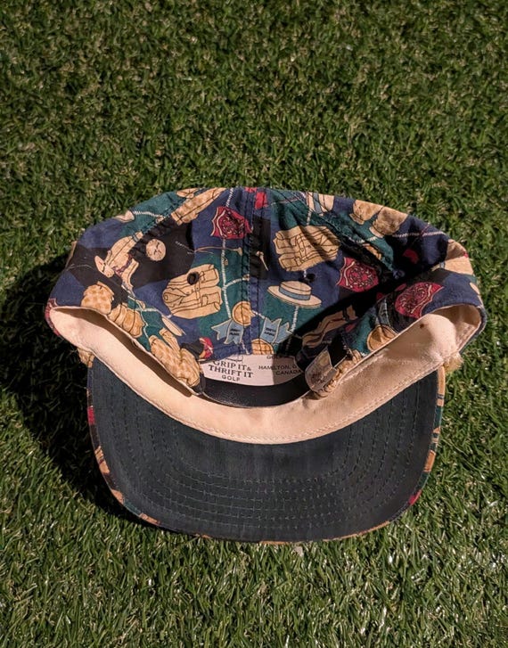 Vintage Ping Pattern Strapback Hat - Made in USA - image 5