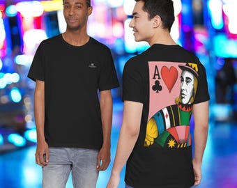 Mens Poker King T-Shirt | Ace of Hearts Playing Card Graphic Tee for Men