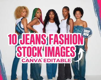 Jeans Fashion Stock Photos Canva | Denim Model Photos for Boutique Branding, Instagram Content, Women Clothing Brand, Fashion Stock Images