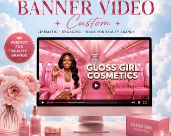 Shopify Hair Website Intro video, Premade Glam Intro, Editable  Website Intro template, Pink Theme Intro, Wix Intro Hair Banners, Lash intro
