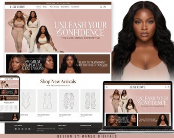 Editable Canva Banner Templates: Hair, Shapewear, Boutique Shopify Hero Banners