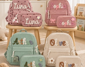 Personalized Backpack and Lunch Bag Set for Kids, Custom Name School Bag, Toddler Backpack, Back to School Gift, Kids Lunch Bag