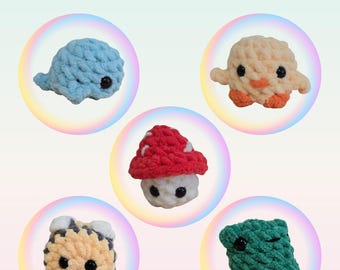 Wzór na szydełkową pluszową kieszonkę bez szycia w formacie PDF | Łatwe amigurumi dla początkujących | Szybkie szydełkowanie na targu | Miniaturowa pluszowa zabawka
