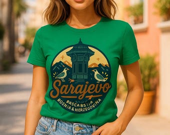 Maglietta Sarajevo - Design vintage Bascarsija, souvenir della Bosnia, idea regalo per donne e uomini
