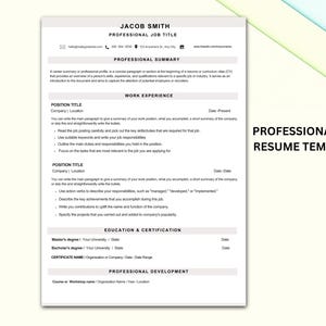 May include: A professional resume template with a clean, minimalist design. The document features sections for professional summary, work experience, education, and certifications. The text "PROFESSIONAL ATS RESUME TEMPLATE" is displayed on the right side.