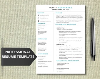 Professional Resume Kit to Get Hired - Word Template with Cover Letter and References