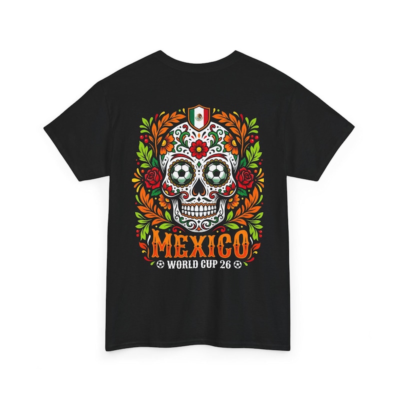 Sugar Skull Mexico World Cup Tee | Day of the Dead Football Shirt image 1