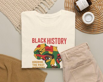 Black History colorful face design Tee | Honoring the Past Inspiring the Future T-Shirt