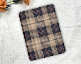 Fabric Grid Kindle Paperwhite Case, Detachable Magnetic Clear Back Cover with Strap, Kindle Colorsoft & Kobo Clara Libra Case