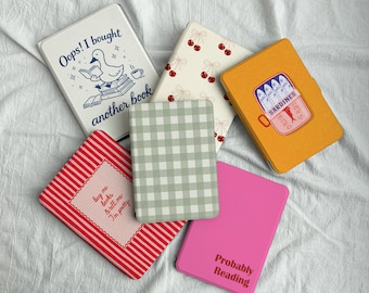 Funda trasera transparente desmontable para Kindle y Kobo, cubierta magnética fuerte de doble cara, bonitos diseños literarios, funda protectora para lector electrónico.