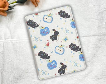 Estuche magnético para Kindle con diseño de gato negro, con función de activación automática, funda Kindle Colorsoft, regalo de manzanas, estuche para Kobo Clara, estuche transparente para Kobo Libra, accesorio para Kobo