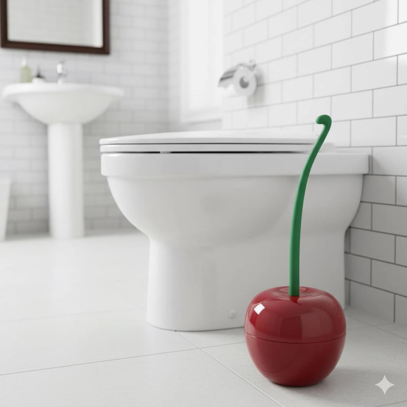 Cherry-Shaped Toilet Brush