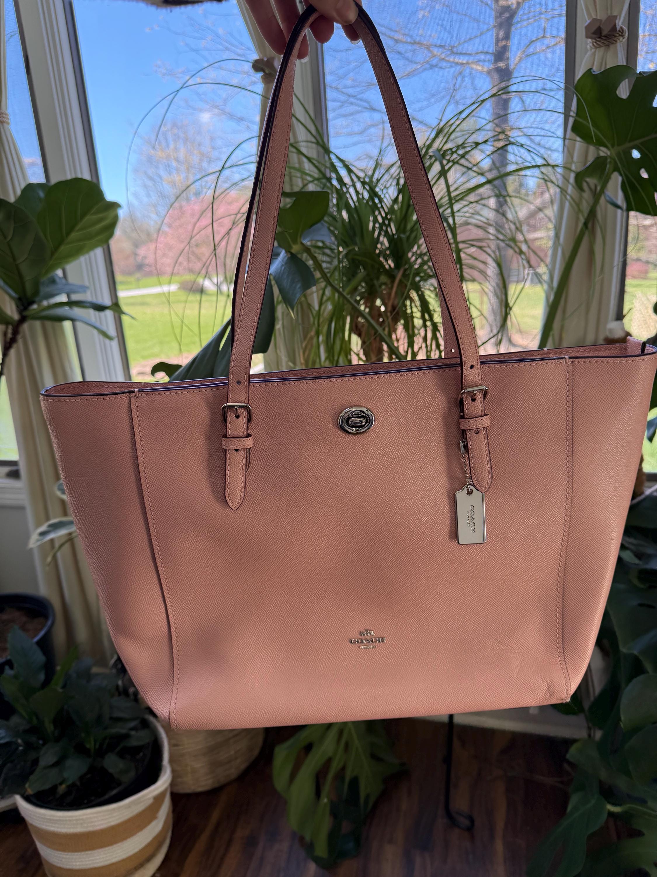 Pink Coach Turnlock Tote Bag - Etsy Canada