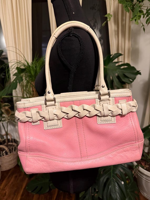 Y2k Vintage Coach Hampton Leather in Pink/white - Etsy