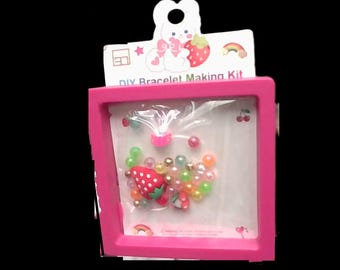 DIY Bracelet Making Kit – Strawberry Bead Jewelry Kit – Fun Craft Gift for Kids & Teens