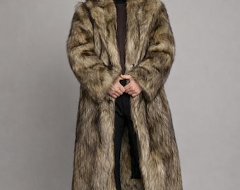 メンズロングレッドフォックスファーコート I リアルファーアウター I