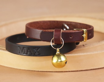 Leather Cat Collar With Bell