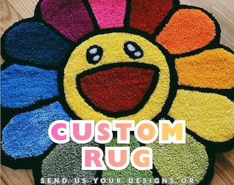 Custom Tufted Design Rugs | Customized tufting Shape Size Anime Rug | Personalized tuft Area Rug | Floor Carpet | Bedroom Living Area Rug
