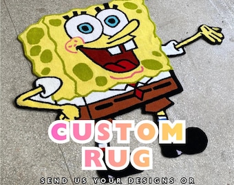 Custom Tufted Design Rugs | Customized tufting Shape Size Anime Rug | Personalized tuft Area Rug | Floor Carpet | Bedroom Bathroom Area Rug