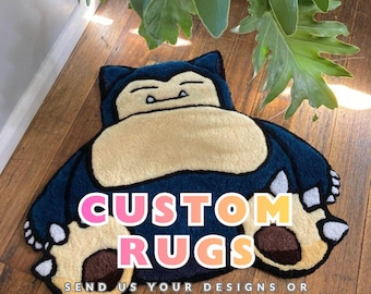 Custom Tufted Design Rugs | Customized tufting Shape Size Anime Rug | Personalized tuft Area Rug | Floor Carpet | Bedroom Living Area Rug