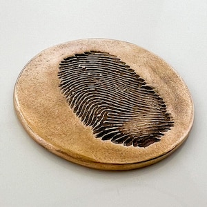Fingerprint Good Luck Charm: Pure Silver or Bronze Pocket Coin
