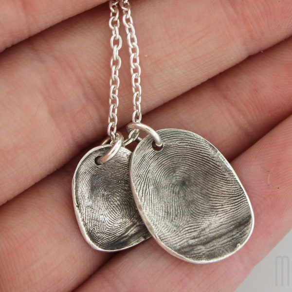 Fingerprints, two children's fingerprints, special gift for mom, fingerprint jewelry, thumbprint