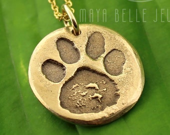 Pet paw print or nose print keepsake • DOGPRINT necklace • made from image • custom keepsake jewelry