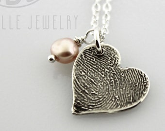 Fingerprint necklace • minimalist thumb print necklace • keepsake jewelry • gift for her