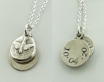 Holy Spirit Charm Necklace with Date Engraved