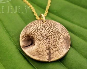 Custom Pet Nose Print Necklace: Gold Paw Charm Keepsake