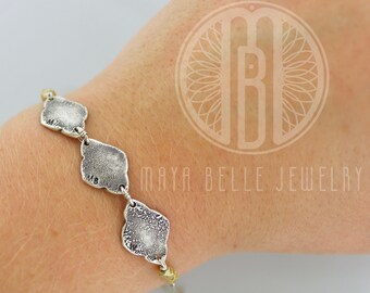 Custom fingerprint or thumbprint lotus bracelet