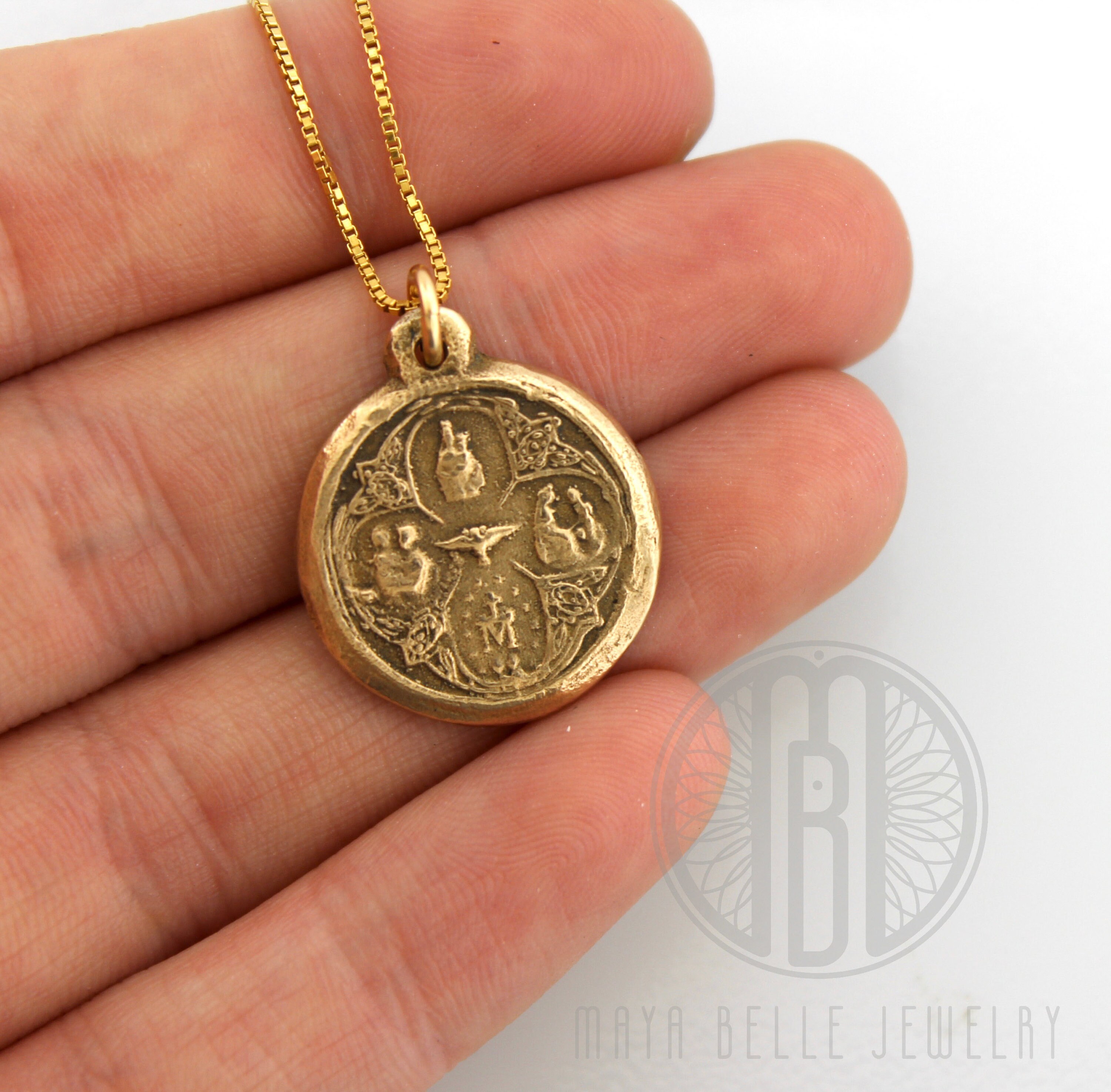 Catholic Medal Saints Pendant Necklace 