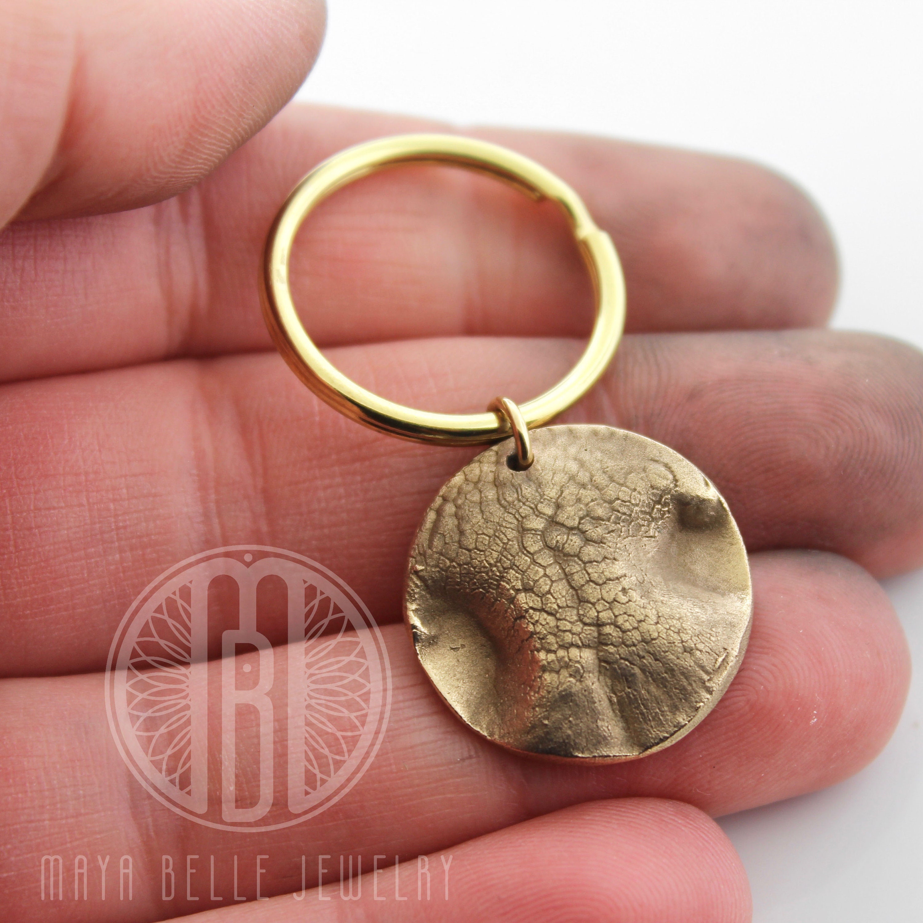 Dog nose print keychain Gold Dog nose print keyring custom Etsy