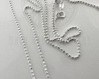 Sparkle bead chain, sterling silver adjustable sparkle chain