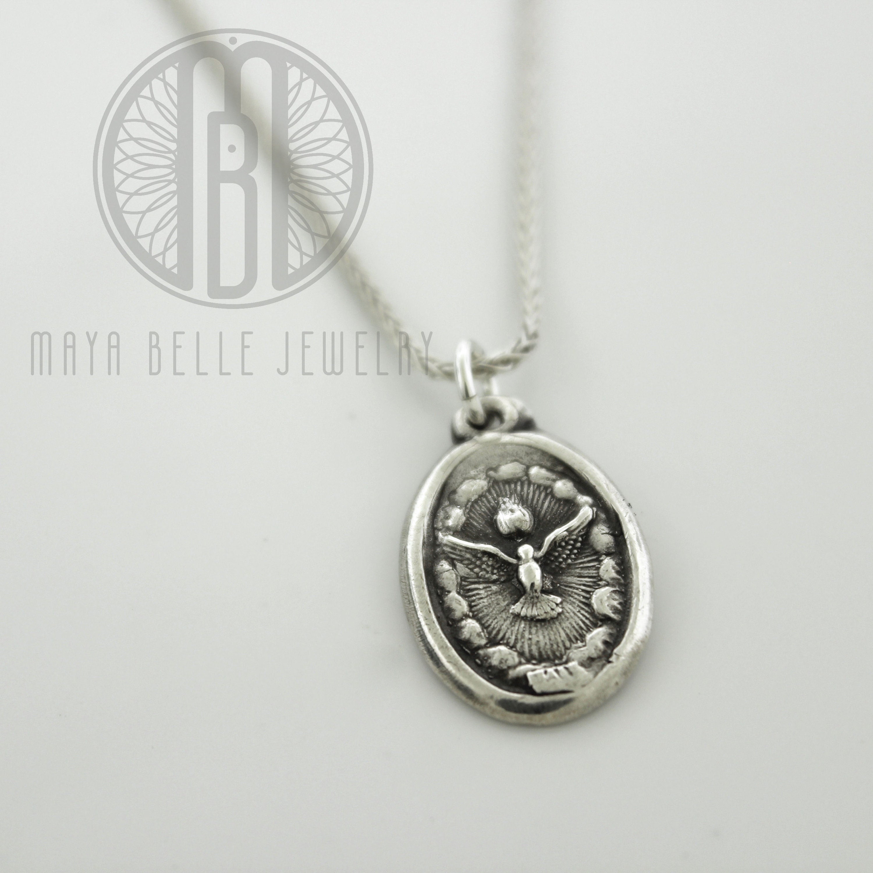 Holy Spirit medallion necklace • religious medals • Saints medal