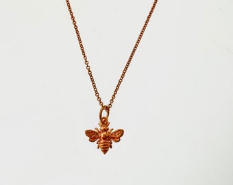 Rose gold bee necklace