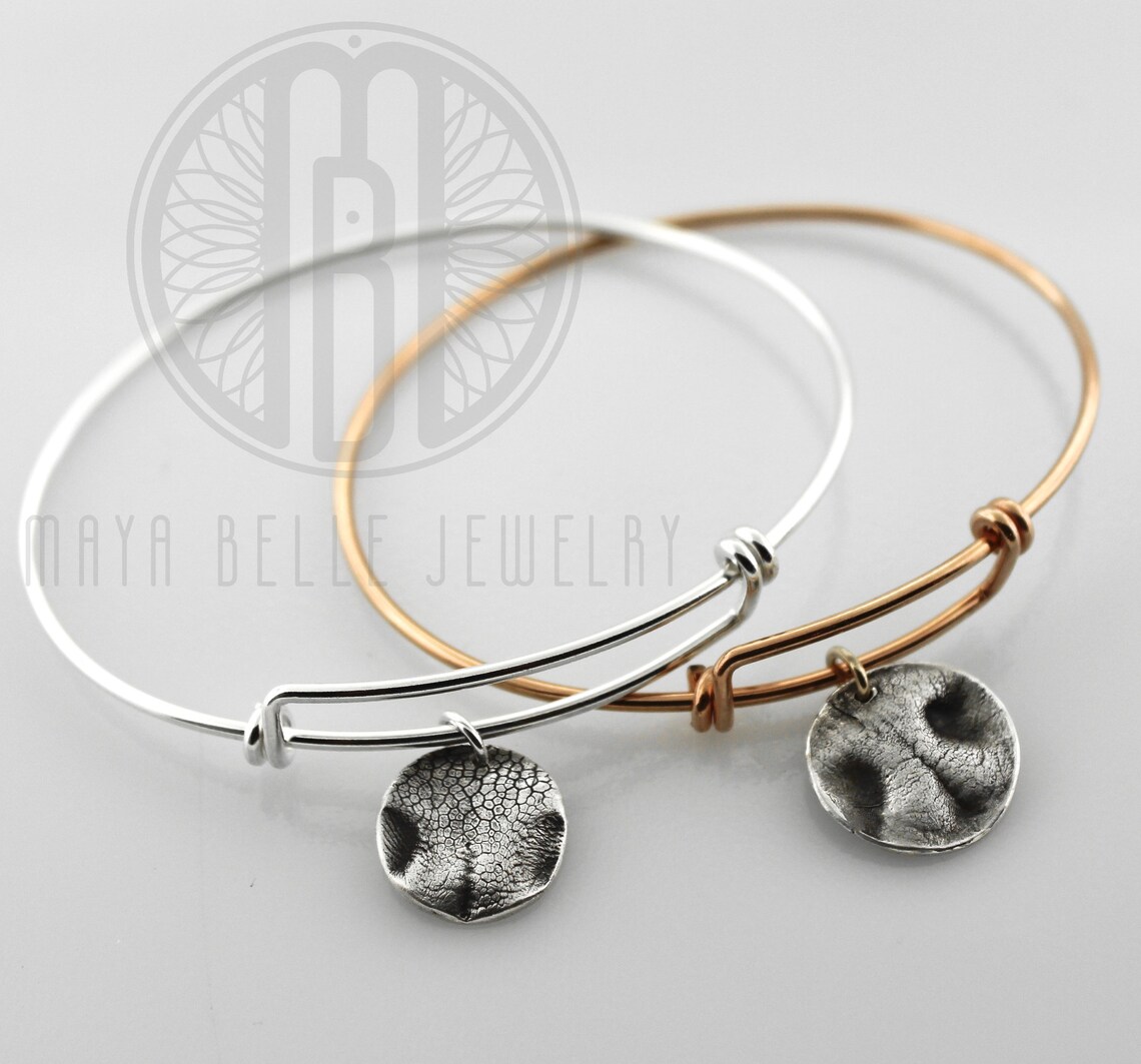 Dog Nose Print Jewelry Dog Nose Print Bangle Custom Rose Etsy