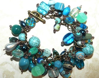Chunky Turquoise Bracelet.turquoise Howlite Double Strand - Etsy