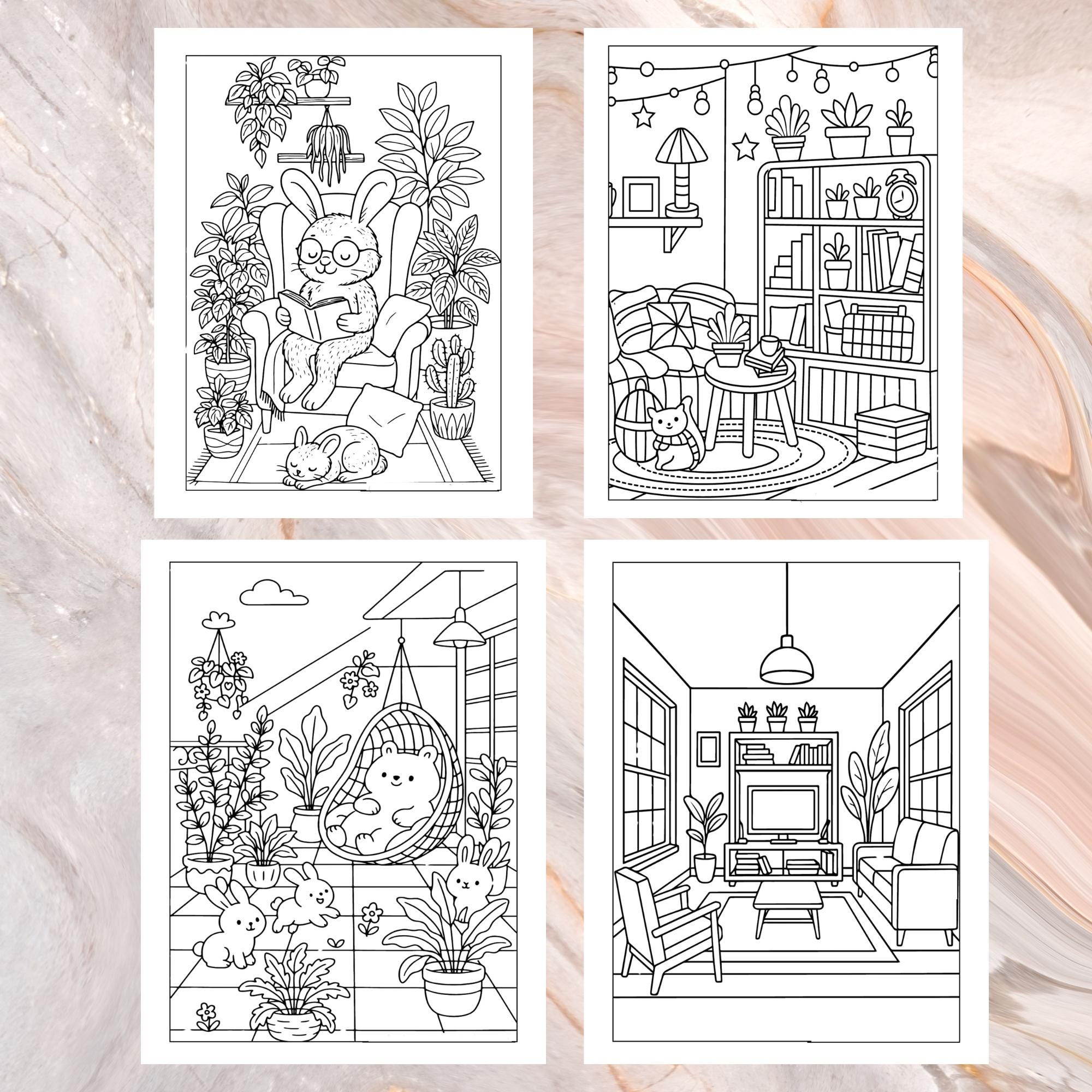 Little Corner Coloring Book Pages for Kids and Adults Cute Printable ...