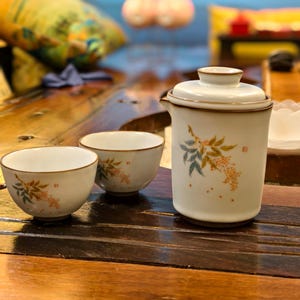 Japanese Travel Tea Set, Ru Porcelain, Cracked Glaze, Kung Fu Tea Ware