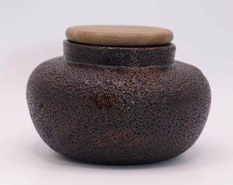 Plant-Based Lacquered Pomelo Peel Tea Caddy, Handmade Thai Tea Aging Jar