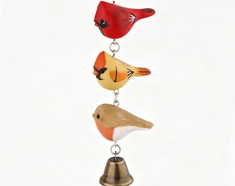 Hand-Painted Wooden Bird Ornament | Rustic Spring Decor, Nursery Accent, Bird Lover Gift | Father's Day Gifts