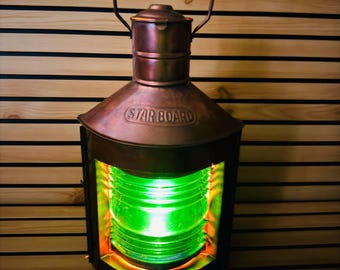 航海用左舷・右舷ランタンセット：素朴な海岸風装飾オイルランプ