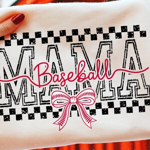 Baseball Mama SVG, Coquette Bow Design (Digital Download)